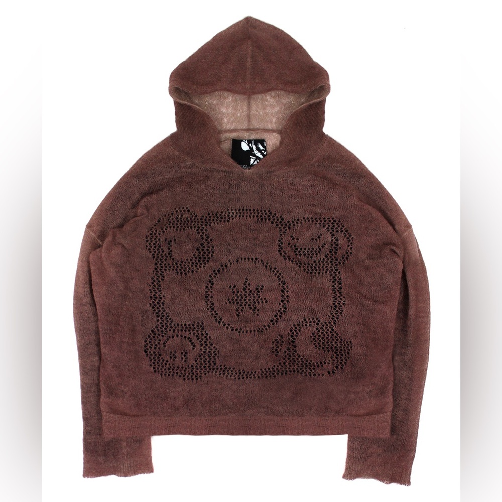 Ranger Cartel Mohair Wool Lightweight Knit Brown Hoodie Sweater - Picture 14 of 14